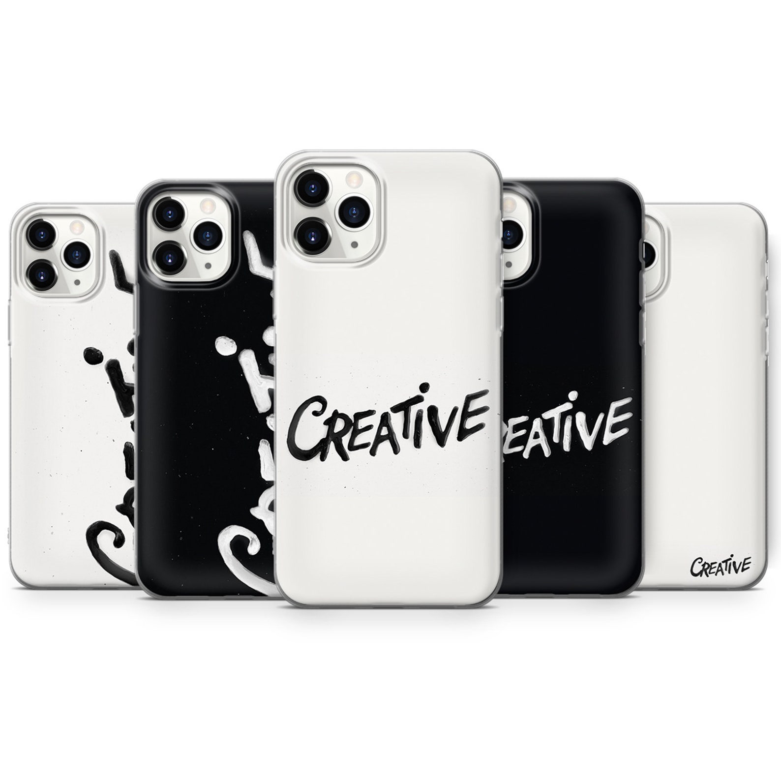 Creative Black White Phone Case Cover for Iphone 7 8 XS Etsy