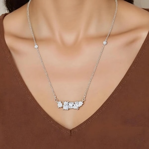 Multi Shape 0.52 Ct Natural Diamond Necklace, 14k/18k Gold Diamond Pendant Necklace, Solid Gold Necklace for Everyday, Women Dainty Necklace