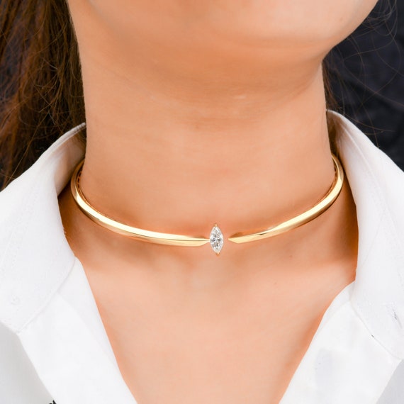 Diamond Choker Necklace 1.03 Ct| 29.20 Gms 18kt Yellow Gold