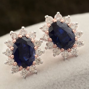 Bridal Earrings, Unisex Jewelry, Holiday Earrings, Rose Gold Earrings, Birthstone Earrings, Oval Cut Jewelry, Kyanite For Her, Fashion Jewelry, Oval Kyanite, Gift For Bestie, Natural Kyanite, Blue Kyanite, Cute Stud Earrings