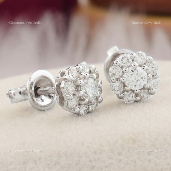 Minimalist white gold on sale earrings