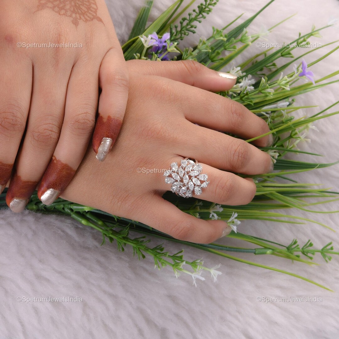MARQUISE＊PEAR SHAPE ◆ シルバーチェーンリング　11号 Pear Shaped Pink Sapphire Engagement Rings Set Marquise