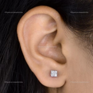 Diamond Stud Earrings 0.28 Ct| 10k Solid Gold Earrings| Bridal Stud Earrings| Diamond Wedding Jewelry| Round Cut Diamond Gift for Mom