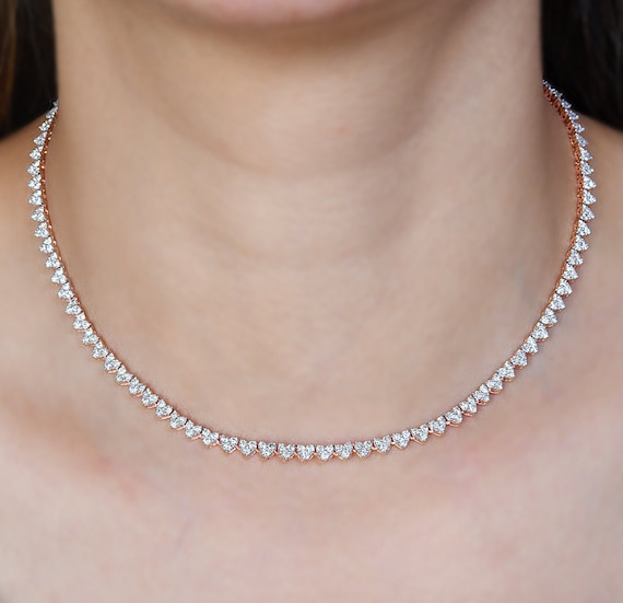 The Princess - Graduated 3 Prong Tennis Necklace – NOA Jewels