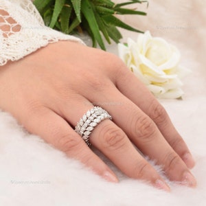Diamond Eternity Ring 6 Ct| 18k/14K Gold Diamond Band Ring| Wedding & Engagement Ring| Diamond Bridal Jewelry| Marquise Diamond Gift for Her