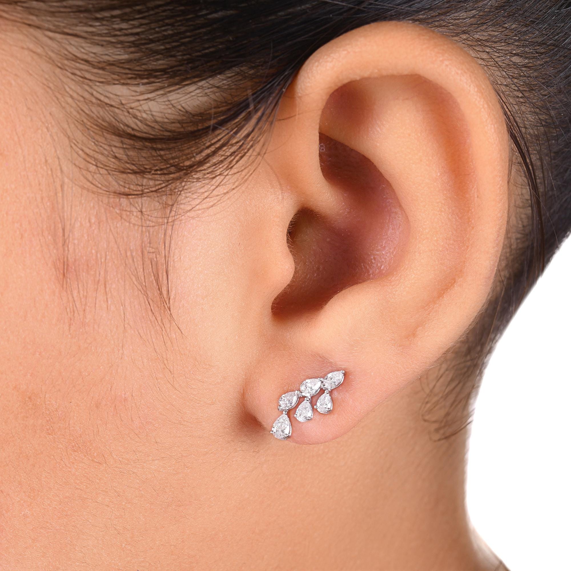 0.68カラットのダイヤモンドスタッドピアス、18k/14kゴールドイヤー