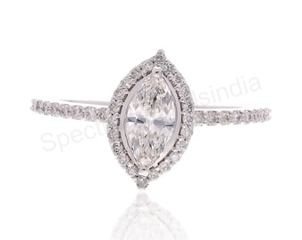 Marquise Diamond Cluster Ring | 0.83 Carat, 18K Yellow Gold