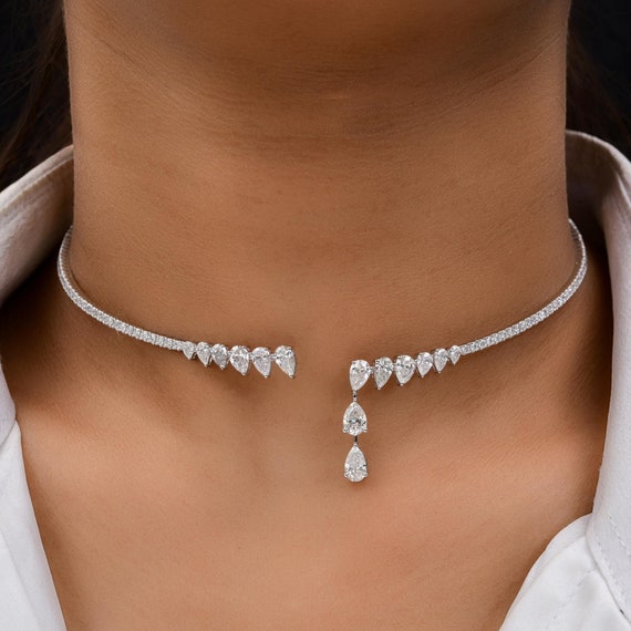 white gold diamond womens diamond choker