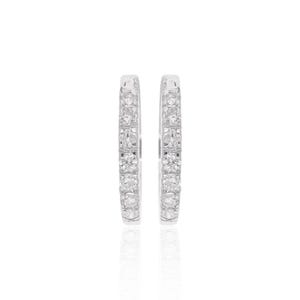 Natural Diamond Hoop Earrings 0.15Ct| Dainty Gold Minimalist Huggie Earrings| 18k White Gold Women Tiny Hoop Classy Earrings| Birthday Gifts