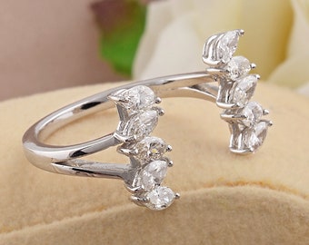 Diamond Ring, 18k Gold Diamond Cuff Ring, Diamond Wedding Ring, Marquise Diamond Engagement Ring, Wedding Anniversary Diamond Ring For Women