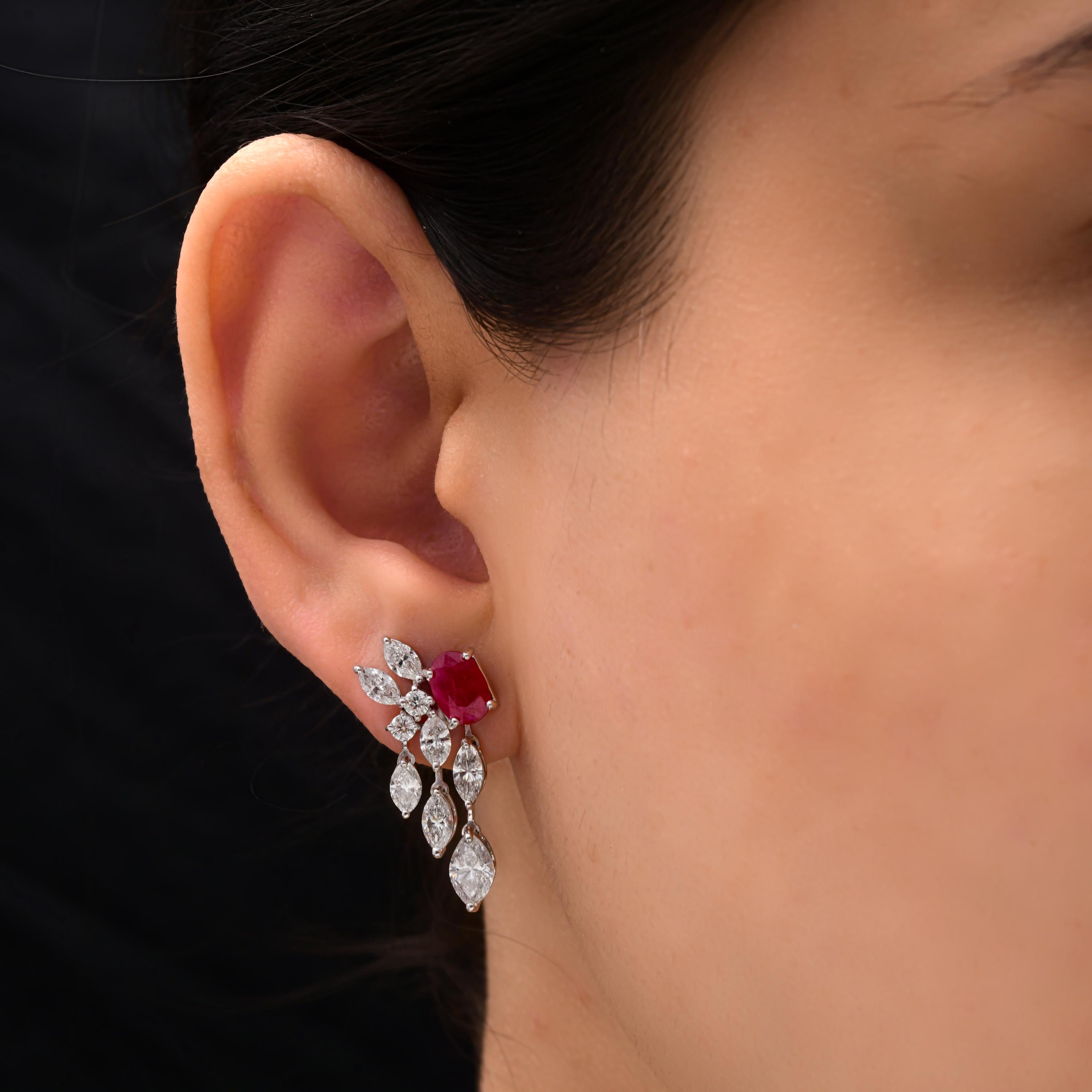 アクセサリー 18K WG Ruby Earring (Only ONE pc.) 18K WG Ruby Earring (Only ONE pc.) 【公式通販】