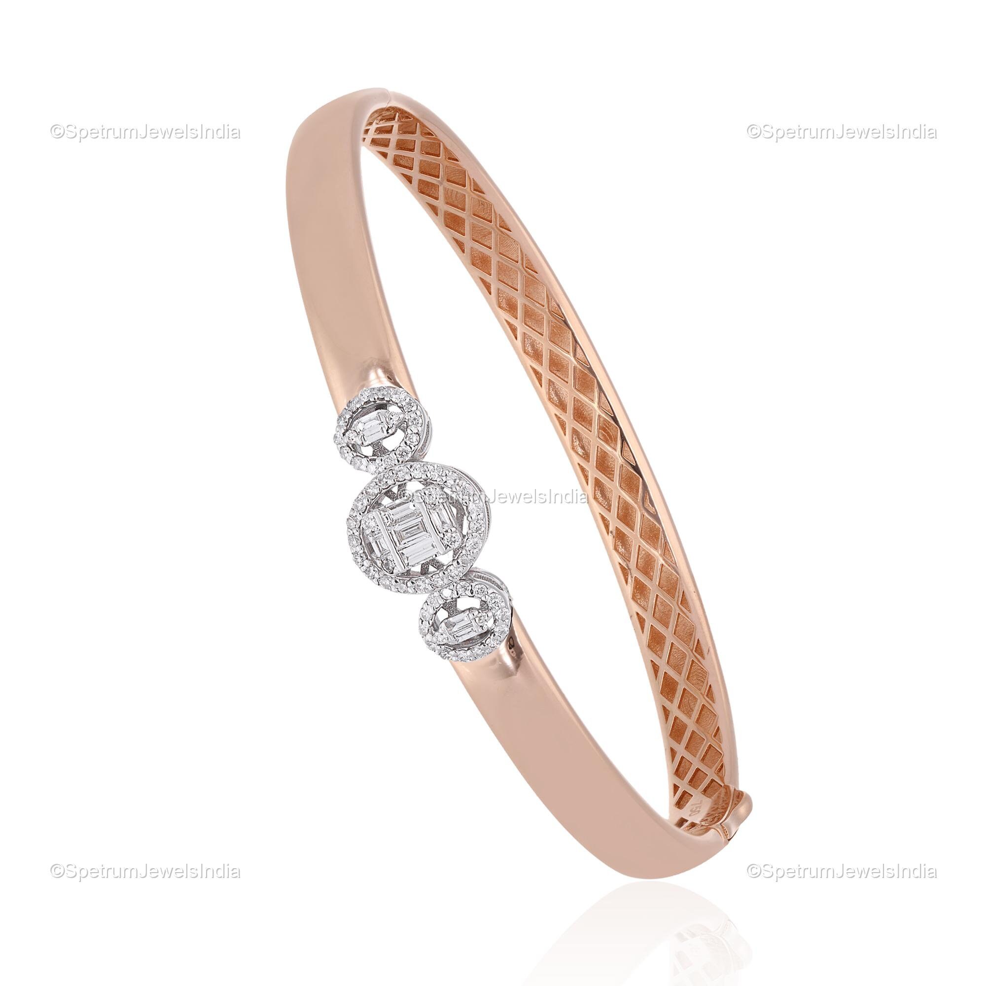 0.50 Ct. diamond Solitaire Bangle Bracelet In 18K Rose Gold | Fascinating  Diamonds