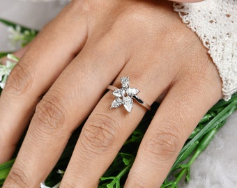 Witte diamanten ring/18K Diamond Gold Ring/vrouwen verlovingsring/bruiloft bruidsring/Diamond Anniversary Ring/fijne sieraden voor vrouwen