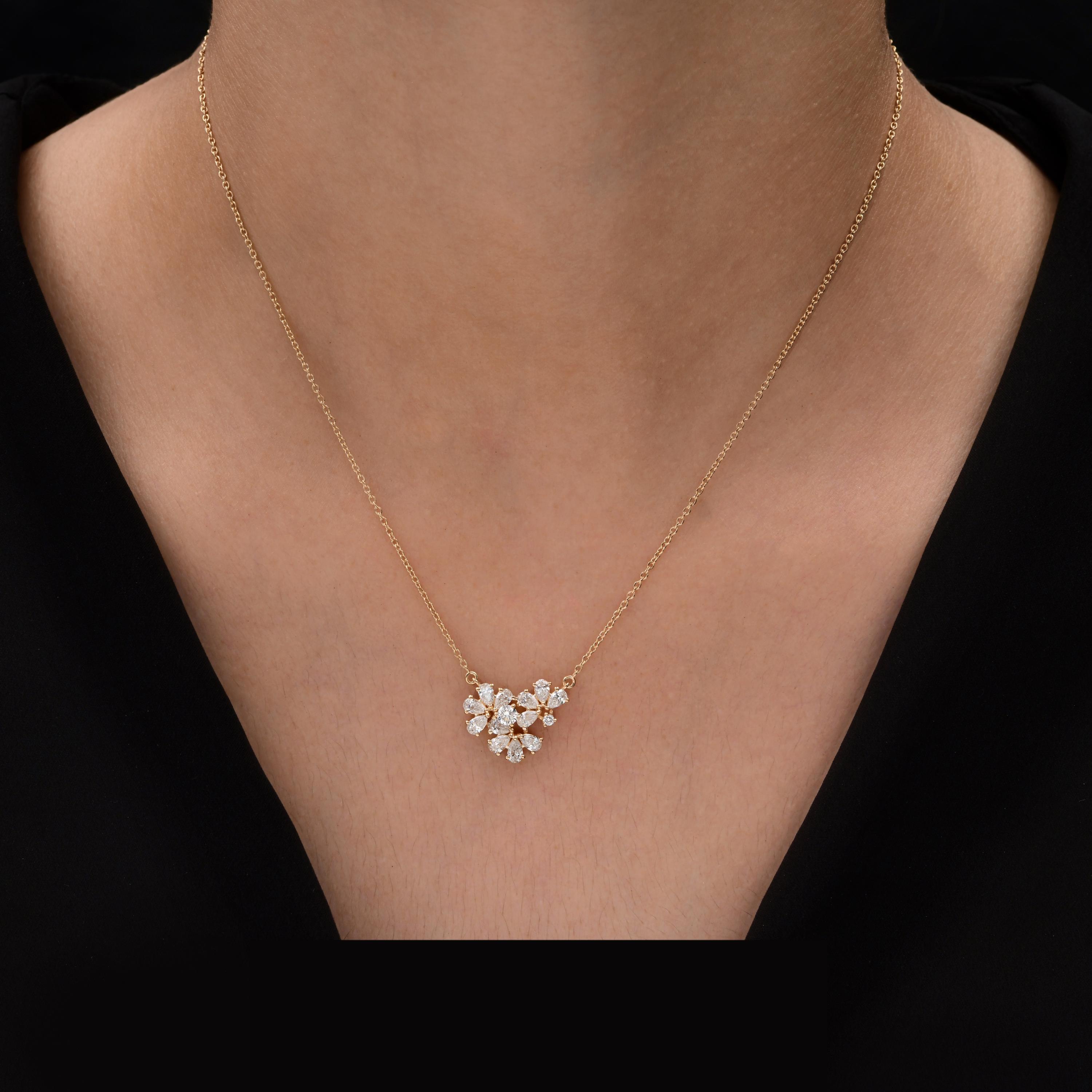 1.12カラットのラボグロウンダイヤモンドネックレス、14Kホワイト