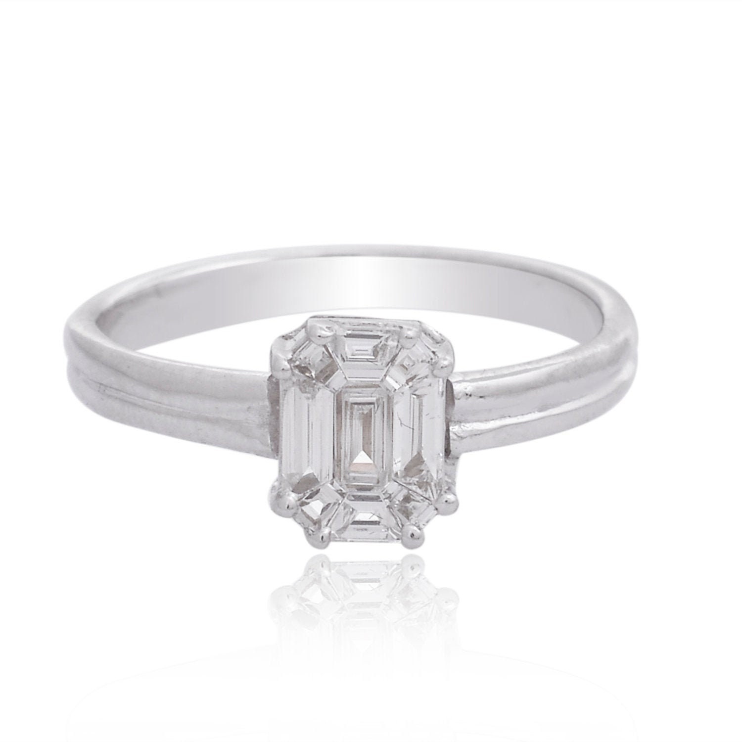 Solid 18k White Gold Natural 0.60 ct. Color HI Clarity SI Etsy