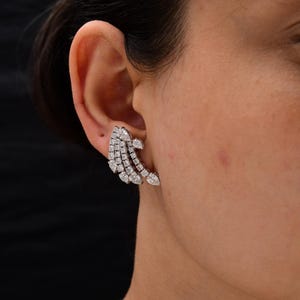 3.91 Ct Natural Diamond Stud Earrings, Stunning 18k Solid White Gold Earrings, Anniversary Gift, Fine Jewelry, Wedding Earrings For Women