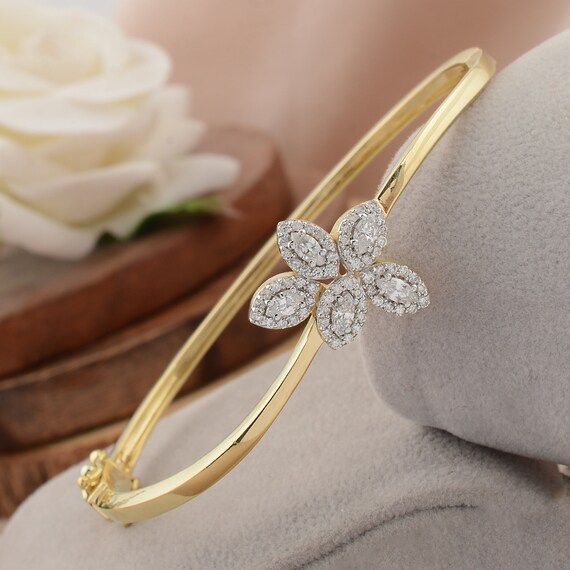 Thin Diamond Bangle White Gold - J. LUU