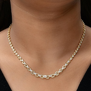 18k Solid Yellow Gold Necklace For Women| Natural Marquise Cut Diamond Designer Necklace| Engagement Gift Jewelry| Wedding Necklace Gift