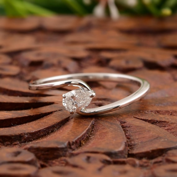 Anillo De Compromiso En Oro Blanco Kay Anillo Solitario De