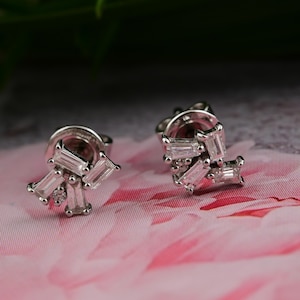 0.25 Ct Natural Diamond Stud Earrings, 10k White Gold Earrings, Everyday Wear Earrings, Small Earring Studs, Pave Diamond Earrings Gift