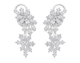 Pendientes de botón con diamantes cultivados en laboratorio, pendientes delanteros y traseros, joyería de diamantes de laboratorio, pendientes de boda de oro de 14k, pendientes de diamantes minimalistas