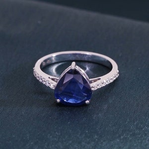 Blauer Saphir Diamant Ring 6.20 Ctw | 18k Gold Saphir Ehering | Tropfen Verlobungsring | Saphir feinen Schmuck | Saphir Geschenk für Mama