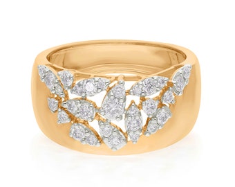 2.92カラット ペアシェイプ 天然ダイヤモンド バイパスリング、18金