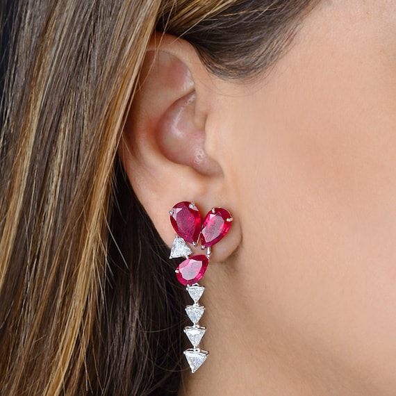 Trillion Cut Dangle Earrings Trillion Cut Dangle Earrings