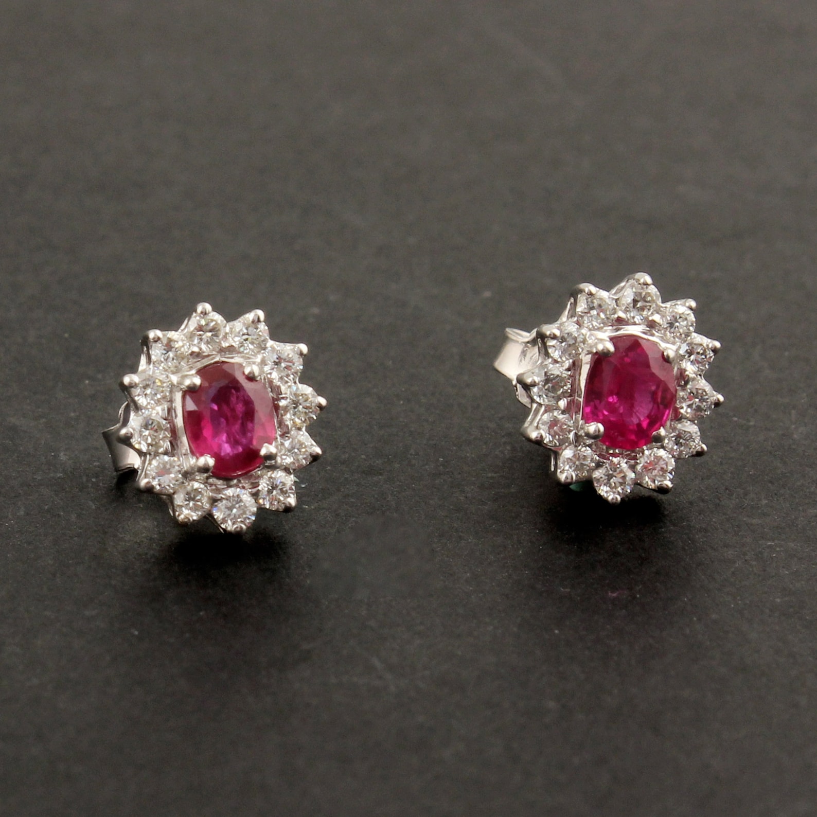 ON Sale Ruby Diamond Earrings Ruby Earrings Certified | Etsy