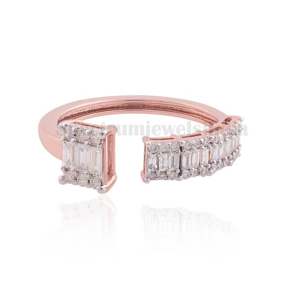 Baguette Diamond Ring / Diamond Cuff Ring / 18k Gold Wedding Etsy