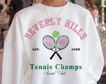 Beverly Hills Tennis Champs Social Club Hearts Racquet Pink | PNG | Sublimation File