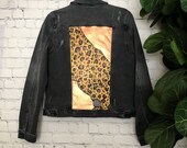 Custom Metallic Leopard Hand Painted Denim Jacket
