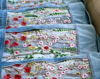 jean jacket with flowers