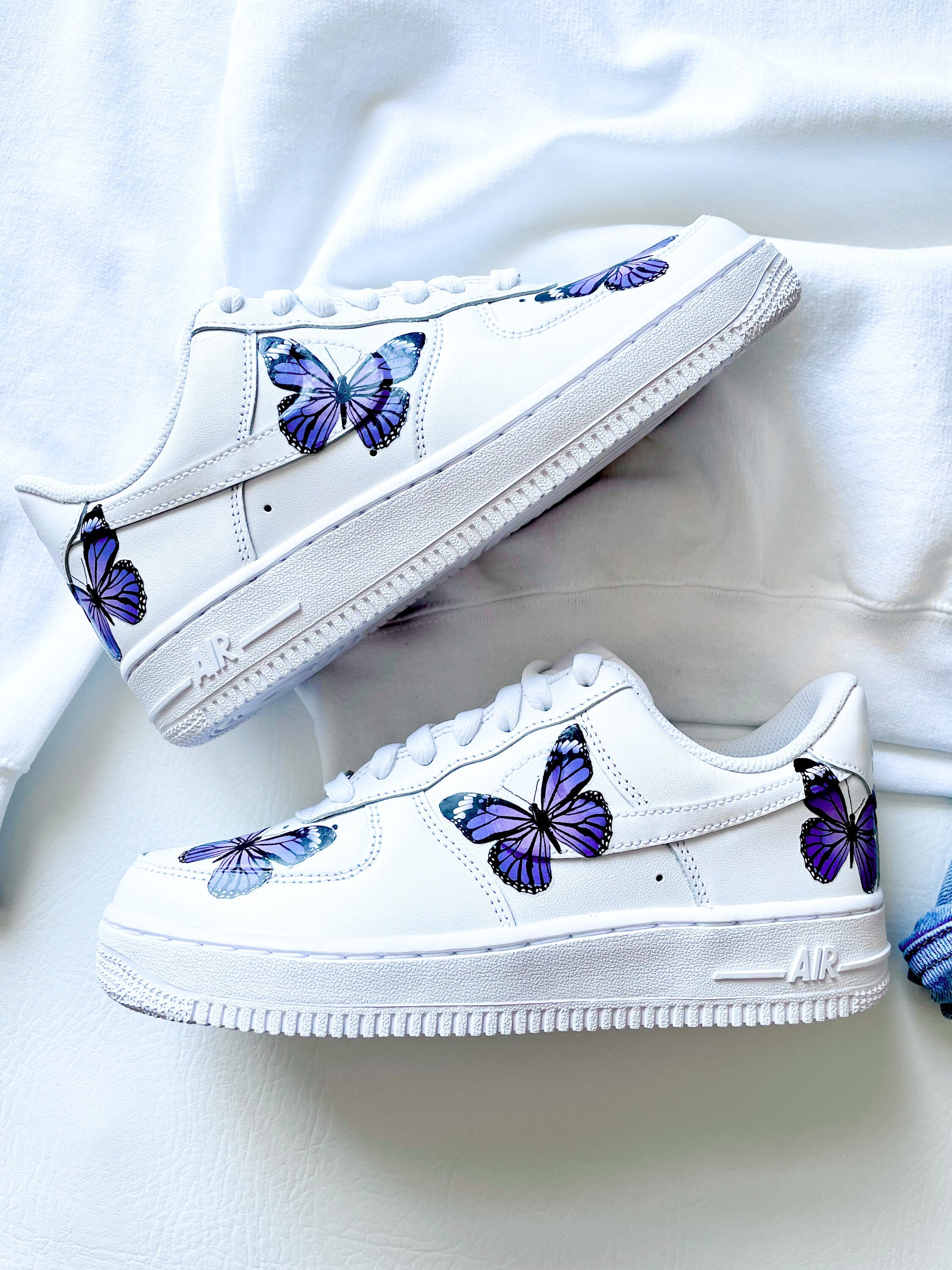 nike air force one blue butterfly