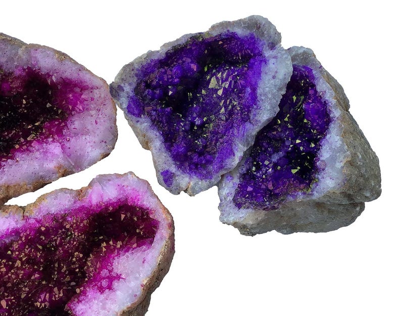 Colorful Geode Gift Collection - Set of 3 - Fucshia Pink, Amethyst ...