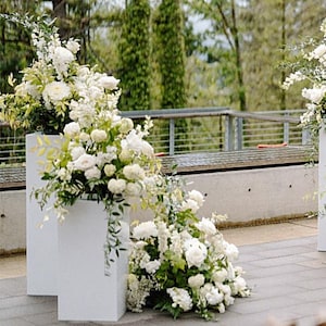 White Floral Wedding Altar Arrangement: Sweet Flower Arch