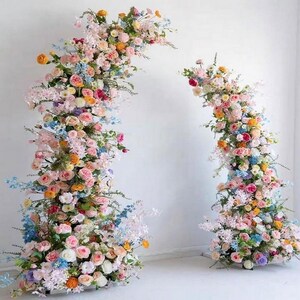 Wildflower Wedding Arch Swag: Orange Rose & Peony Floral