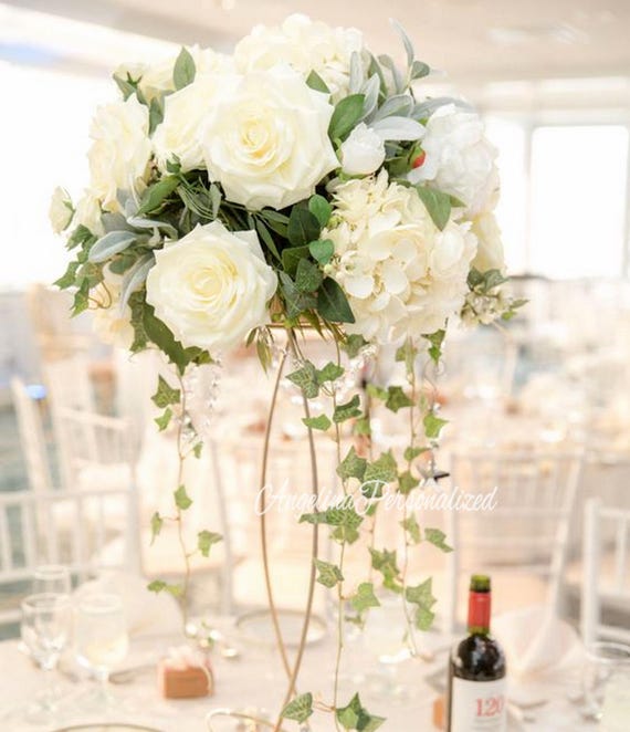 Ivory Wedding Centerpieces Ivory Blush Rose Wedding Decor Tall