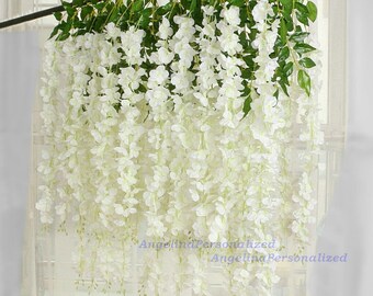 Veryhome 2PCS 7.2FT Artificial Wisteria Flowers Garland Fake Wisteria Vine Fake Flowers Garland