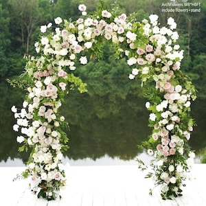 Peach Floral Wedding Arch: Elegant Ceremony Decor