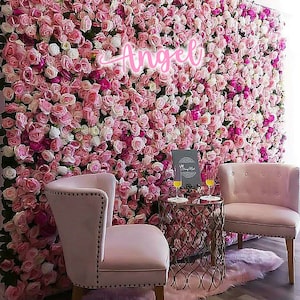 Rose Flower Panels Blind Date Party Artificial Silk Flwoer Beauty Salon Decor Princess Flower Wall Backdro for wedding baby shower TikTok