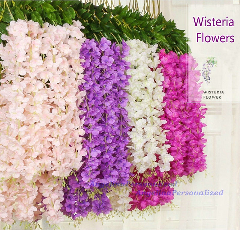 Jual Bluelans 2Pcs Artificial Wisteria Flowers Nice-looking Decorative  Vivid Fake Vine Plant Faux Silk Cloth Flowers for Home di Seller Bluelans -  Shenzhen, China