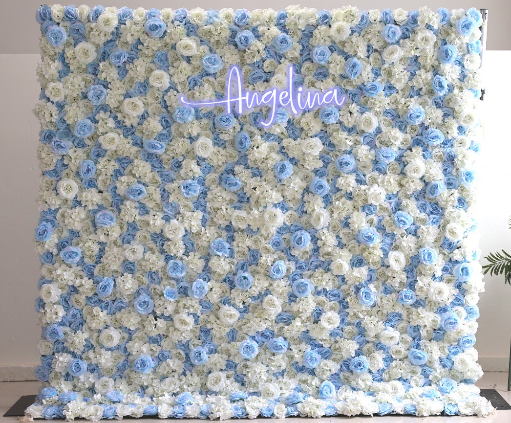 Pale Blue Flower Wall Panel: 3D Floral Photo Backdrop (40x60cm) - Etsy