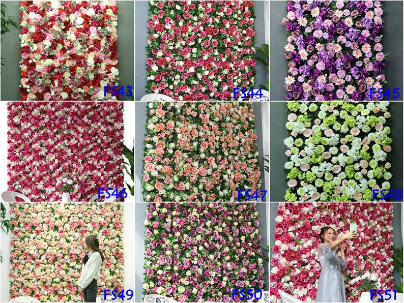 Blush Rose Flower Panels Artificial Green Plant Beauty Salon Wall Decor Flower Wall Flower Backdrop photography image 8