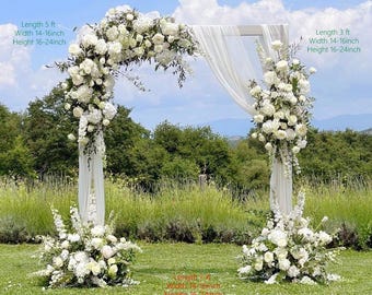 Green & White Artificial Fairy hydrangea, rose, hyacinth Arrangement: Wedding Party Decor