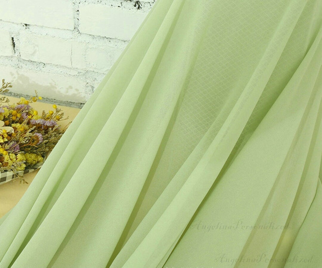 Dusty Green Chiffon Fabric DIY Bridal Wedding Dress, Wedding Supplies