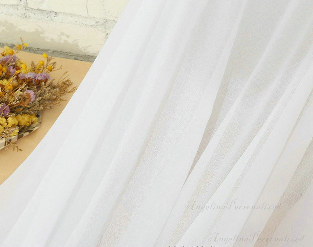 White Chiffon Fabric DIY Bridal Wedding Dress, Wedding Supplies Soft