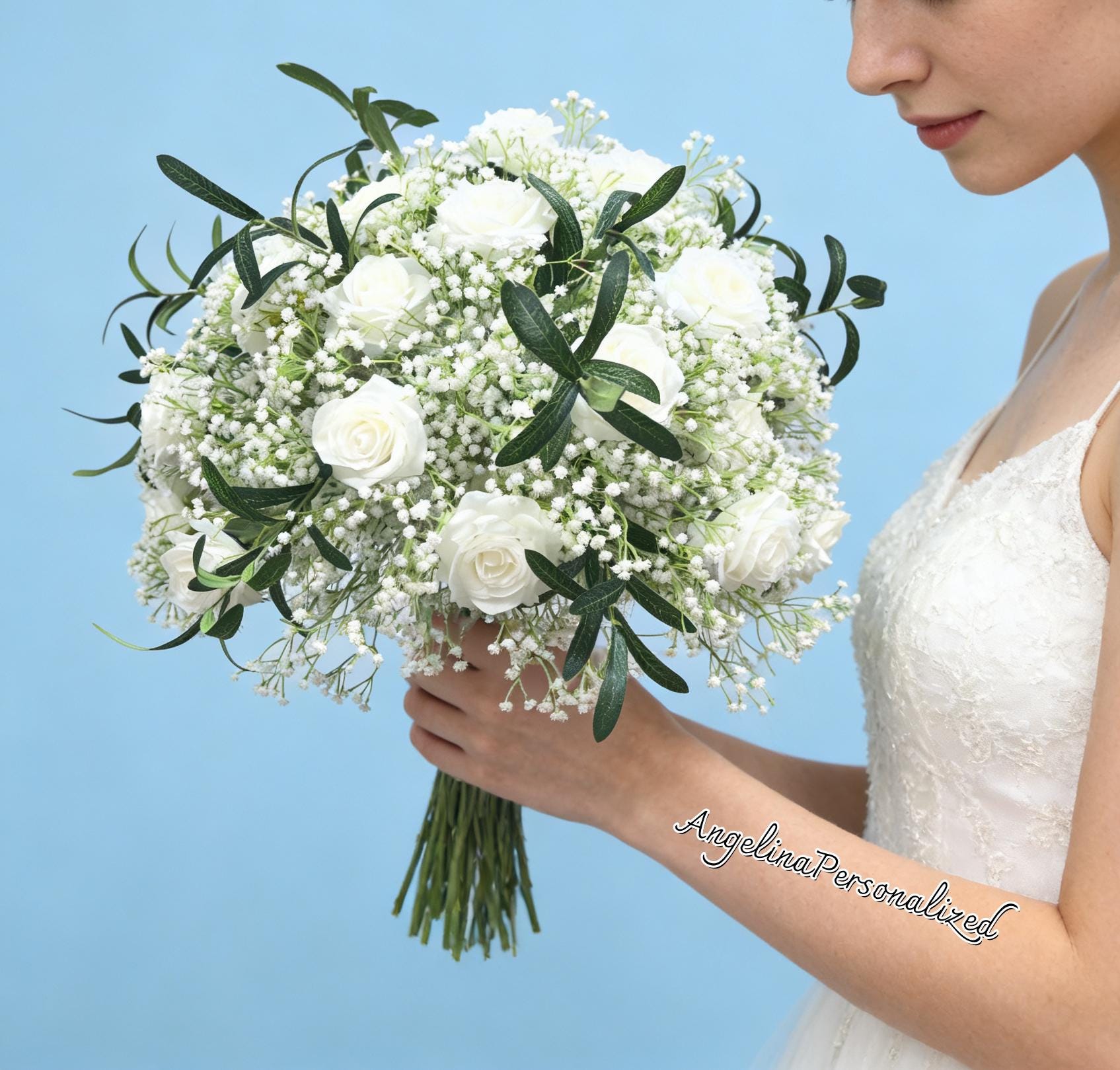 White Rose Wedding Bouquet