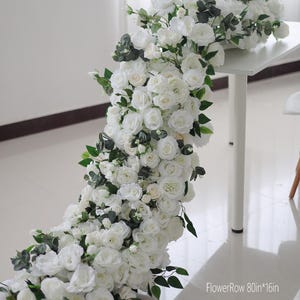 White Hydrangea Flower Garland: Wedding Reception Centerpiece