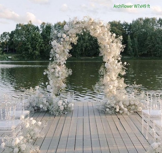 Lush Babys Breath Wedding Flower Arch: Party Event Decor